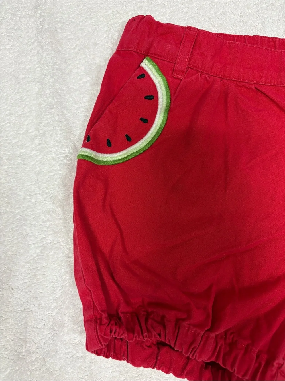 Gymboree Bright Red Watermelon Pocket Shorts girls size 8